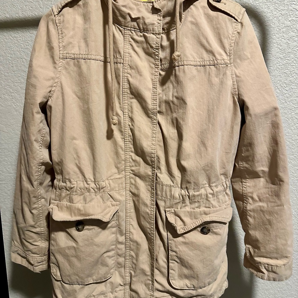 Old Navy Tan Jacket with Yellow Lining